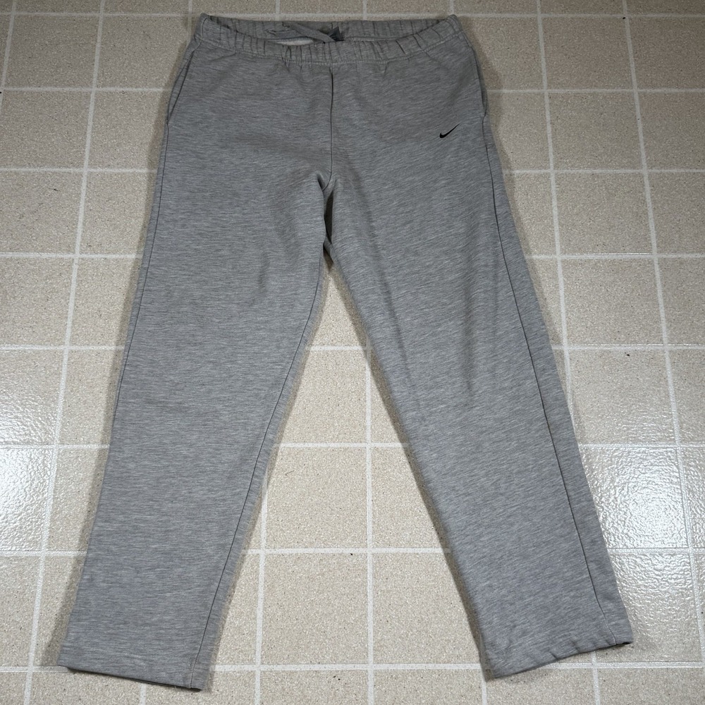 Baggy Y2K Nike Vintage Grey Fleece Sweatpants with Embroidered Swoosh